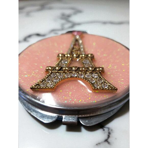 Betsey Johnson Pink Compact Mirror with Eiffel Tower Design - Preloved - Picture 8 of 8